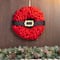 Glitzhome® 18" Christmas Red Belt Fabric Wreath